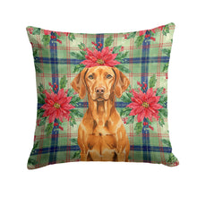 Load image into Gallery viewer, Vizsla Christmas PoinsettIas Throw Pillow