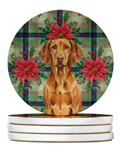Load image into Gallery viewer, Vizsla Christmas PoinsettIas Large Sandstone Coasters Pack of 4