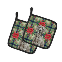 Load image into Gallery viewer, Weimaraner Christmas PoinsettIas Pair of Pot Holders