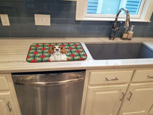 Load image into Gallery viewer, Welsh Springer Spaniel Christmas PoinsettIas Dish Drying Mat