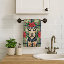 Load image into Gallery viewer, Welsh Terrier Christmas PoinsettIas Kitchen Towel