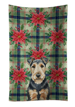 Load image into Gallery viewer, Welsh Terrier Christmas PoinsettIas Kitchen Towel