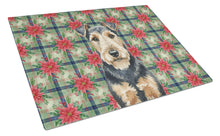 Load image into Gallery viewer, Welsh Terrier Christmas PoinsettIas Glass Cutting Board