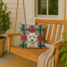 Load image into Gallery viewer, Westie Christmas PoinsettIas Throw Pillow