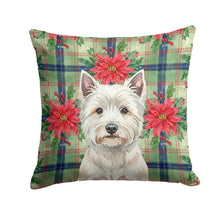 Load image into Gallery viewer, Westie Christmas PoinsettIas Throw Pillow