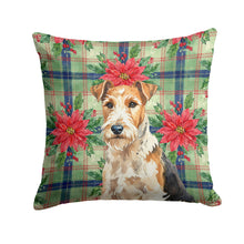 Load image into Gallery viewer, Wire Fox Terrier Christmas PoinsettIas Throw Pillow