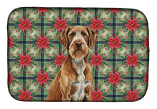 Load image into Gallery viewer, Wirehaired Pointing Griffon Christmas PoinsettIas Dish Drying Mat