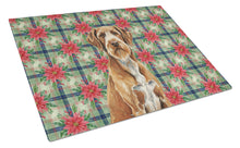 Load image into Gallery viewer, Wirehaired Pointing Griffon Christmas PoinsettIas Glass Cutting Board