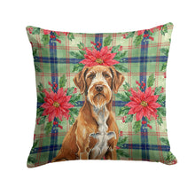 Load image into Gallery viewer, Wirehaired Pointing Griffon Christmas PoinsettIas Throw Pillow