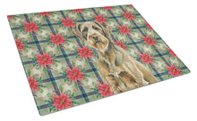 Load image into Gallery viewer, Chestnut Wirehaired Pointing Griffon Christmas PoinsettIas Glass Cutting Board