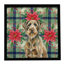 Load image into Gallery viewer, Chestnut Wirehaired Pointing Griffon Christmas PoinsettIas Framed Metal Print