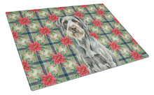 Load image into Gallery viewer, Steel Gray Wirehaired Pointing Griffon Christmas PoinsettIas Glass Cutting Board