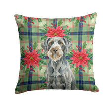 Load image into Gallery viewer, Steel Gray Wirehaired Pointing Griffon Christmas PoinsettIas Throw Pillow