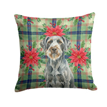 Load image into Gallery viewer, Steel Gray Wirehaired Pointing Griffon Christmas PoinsettIas Throw Pillow