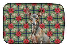 Load image into Gallery viewer, Xoloitzcuintli Christmas PoinsettIas Dish Drying Mat
