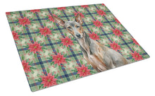 Load image into Gallery viewer, Xoloitzcuintli Christmas PoinsettIas Glass Cutting Board