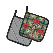 Load image into Gallery viewer, Xoloitzcuintli Christmas PoinsettIas Pair of Pot Holders
