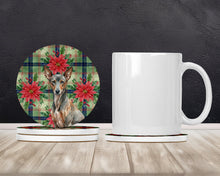 Load image into Gallery viewer, Xoloitzcuintli Christmas PoinsettIas Large Sandstone Coasters Pack of 4