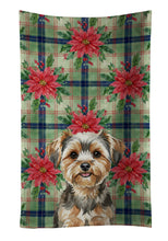 Load image into Gallery viewer, Yorkiepoo Christmas PoinsettIas Kitchen Towel