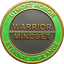 Load image into Gallery viewer, GL8-005 Warrior Mindset Challenge Coin Thin Green Line Border Patrol Agent Army Marines