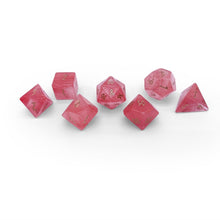 Load image into Gallery viewer, Watermelon Candy Jade - 7 Piece RPG Set Gemstone Dice