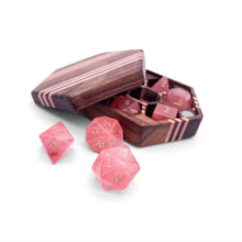 Load image into Gallery viewer, Watermelon Candy Jade - 7 Piece RPG Set Gemstone Dice