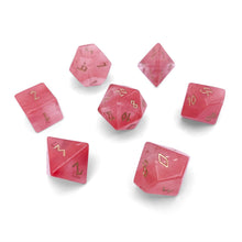 Load image into Gallery viewer, Watermelon Candy Jade - 7 Piece RPG Set Gemstone Dice