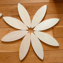 Load image into Gallery viewer, **Pre-order (Ships in 2-3 Weeks)**24 Pcs Natural Wooden Petal Mandala Platforms with Storage Tray
