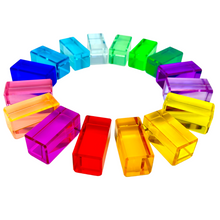 Load image into Gallery viewer, **Pre-order (Ships in 2-3 Weeks)**64 Pcs Rainbow Stones &amp; 6 Interlocking Slats Set with Storage Tray