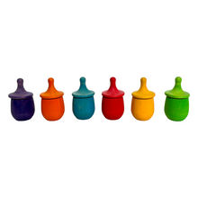 Load image into Gallery viewer, **Pre-order (Ships in 1-2 Weeks)**A set of 6 STAINED Little Thing Wooden Treasure Box in Stained Primary Rainbow Colors