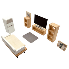 Load image into Gallery viewer, **Pre-order (Ships in 1-2 Weeks)**Wooden Dollhouse Furniture Toy Pretend Play Set