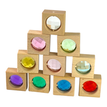Load image into Gallery viewer, **Pre-order (Ships in 2-3 Weeks)**10 Pcs Square Gemmed Translucent Blocks and 20 Pcs Lucite Cubes Set with Storage Tray