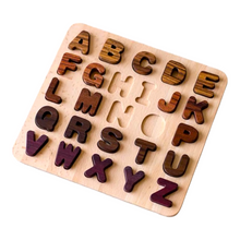 Load image into Gallery viewer, Natural Wooden Alphabet Letters and Numbers Puzzle