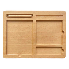 Load image into Gallery viewer, Wooden 3-part educational activity/sand tray with card slot and pen