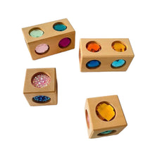Load image into Gallery viewer, **Pre-order (Ships in 2-3 Weeks)**4 Pcs Cube and Cuboid Gemmed Stacking Blocks Set