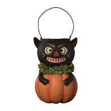 Load image into Gallery viewer, Vintage Black Cat in Pumpkin by Bethany Lowe Designs