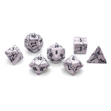 Load image into Gallery viewer, White Howlite - 7 Piece RPG Set Gemstone Dice