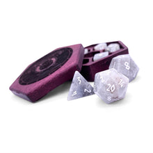 Load image into Gallery viewer, White Labradorite - 7 Piece RPG Set Gemstone Dice