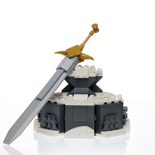 Load image into Gallery viewer, Custom Sword in the Stone MOC made using LEGO elements