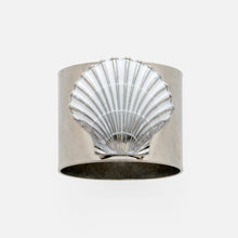 Load image into Gallery viewer, Painted shell napkin rings,  white, set of two
