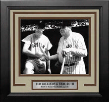 Load image into Gallery viewer, Ted Williams and Babe Ruth 8" x 10" Framed Baseball Legends Photo