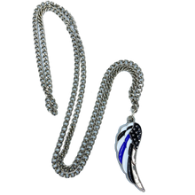 Load image into Gallery viewer, BB-005 Thin Blue Line Eagle's Wing Police Officer's Prayer pendant charm necklace