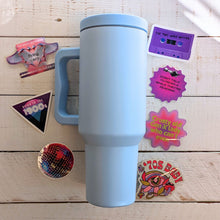 Load image into Gallery viewer, World’s Best Cup: The GetBullish Monocolor Sticker Tumbler 40 Oz Handle Travel Mug - Choose Your Own Sticker Pack