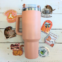 Load image into Gallery viewer, World’s Best Cup: The GetBullish Sticker Tumbler 40 Oz Handle Travel Mug - Choose Your Own Sticker Pack