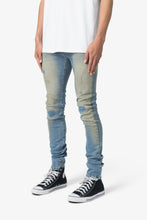Load image into Gallery viewer, X651 Distressed Circle Knee Denim - Blue