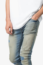 Load image into Gallery viewer, X651 Distressed Circle Knee Denim - Blue