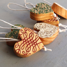 Load image into Gallery viewer, Engraved Heart Ornaments