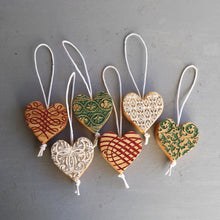 Load image into Gallery viewer, Engraved Heart Ornaments