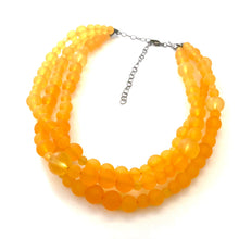 Load image into Gallery viewer, Golden Yellow Frosted Beaded Multi Strand Morgan Necklace