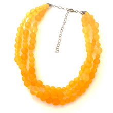 Load image into Gallery viewer, Golden Yellow Frosted Beaded Multi Strand Morgan Necklace